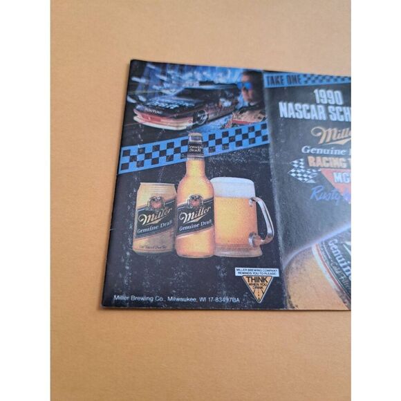 1990 Rusty Wallace MGD NASCAR Schedule Foldout Miller Beer Promo Racing Cruise - Picture 5 of 10